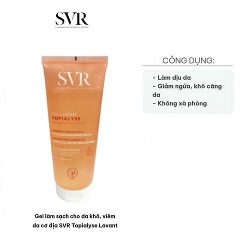 Gel Làm Sạch Da Khô SVR Topialyse Lavant - Chăm Sóc Da 3 Trong 1, Dưỡng Ẩm, Không Sulphate, Phù Hợp Da Viêm Cơ Địa 200ml