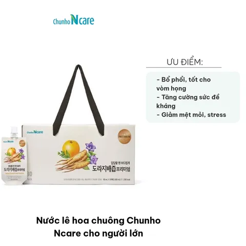 Nước Lê Hoa Chuông Chunho Ncare 30 Gói - Hỗ Trợ Bổ Phổi, Tăng Cường Đề Kháng Cho Người Lớn, Dễ Uống, Giảm Ho, Cải Thiện Sức Khỏe