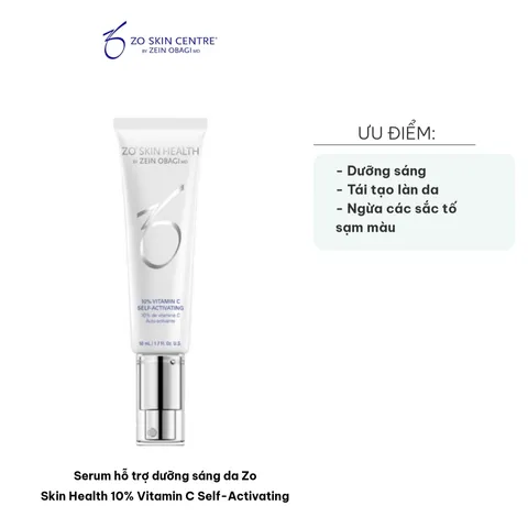 Serum Dưỡng Sáng Da Zo Skin Health 10% Vitamin C Self-Activating 50ml - Làm Đều Màu Da, Giảm Nếp Nhăn, Tái Tạo Da Tươi Trẻ