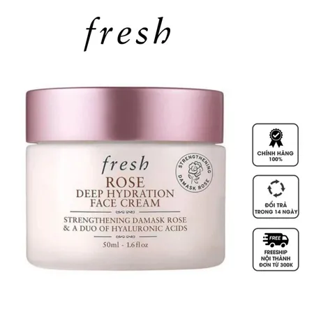 Kem Dưỡng Ẩm Fresh Rose Deep Hydration Face Cream 50ml - Cấp ẩm tự nhiên, Làm mềm da, Duy trì độ ẩm, Dưỡng ẩm sâu cho da mặt