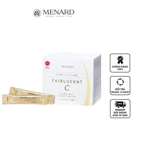 Bột Uống Trắng Da Menard Fairlucent C - 1600mg Vitamin C Hỗ Trợ Mờ Nám & Làm Sáng Da Từ Bên Trong - Sản Phẩm Làm Đẹp Da Tự Nhiên
