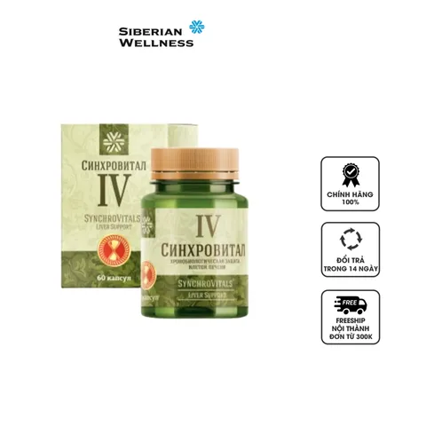 Viên Uống Hỗ Trợ Tăng Cường Chức Năng Gan Synchrovitals IV - Bổ Gan Từ Thiên Nhiên, Giải Độc, Hỗ Trợ Sức Khỏe Gan, 60 Viên