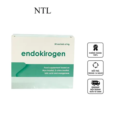 Bột Uống Endokirogen Tăng Khả Năng Thụ Thai - Hỗ Trợ Sinh Sản Phụ Nữ, Chứa Inositol và Acid Folic, Hộp 30 Gói