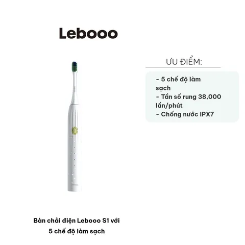 Bàn Chải Điện Lebooo S1 - 5 Chế Độ Làm Sạch Siêu Mềm, Đánh Răng Sạch Khỏe, Chăm Sóc Răng Miệng Hiệu Quả