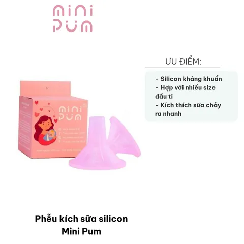 Phễu Kích Sữa Silicon Mini Pum - Tiệt Trùng Cao Cấp, Hỗ Trợ Kích Thích Sữa Tự Nhiên, Phù Hợp Với Mọi Kích Thước Ngực