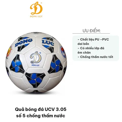 Quả Bóng Đá UCV 3.05 Số 5 Chống Thấm Nước - Bền Bỉ, Đường May Sắc Nét, Độ Nảy Tốt Cho Thi Đấu Và Tập Luyện