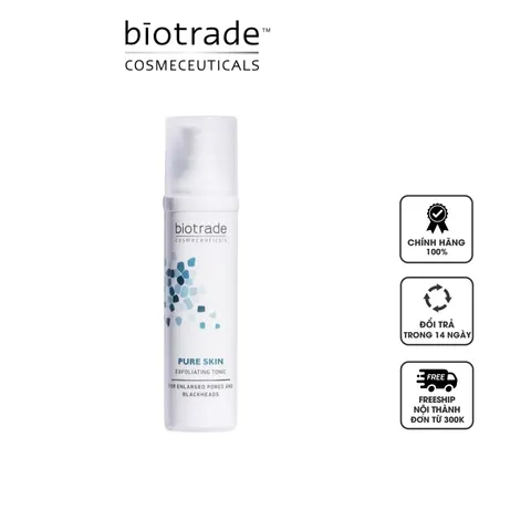 Toner Giảm Mụn Đầu Đen Biotrade Pure Skin Exfoliating Tonic 50ml - Công Thức AHA BHA Peeling, Se Khít Lỗ Chân Lông, Làm Sáng Da