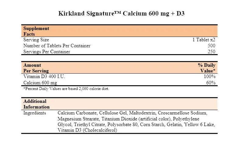 [Hàng nhập khẩu] Viên uống Kirkland Calcium 600mg + D3 - Bổ sung Canxi và Vitamin D3 cho Xương Khỏe mạnh - Hỗ trợ ngừa loãng xương, 500 viên