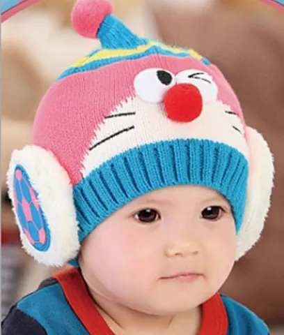 Mũ Len Doremon Ngộ Nghĩnh Cho Bé - Giữ Ấm Đầu Và Tai Trong Ngày Đông - Phụ Kiện Đáng Yêu Cho Trẻ 6-36 Tháng