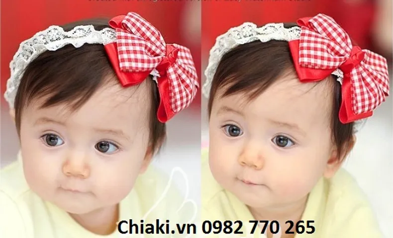 Băng Đô Xinh Xắn Cho Bé Gái Hình Nơ Hoa - Phụ Kiện Dễ Thương Khi Đi Chơi, Dự Tiệc, Lễ Tết