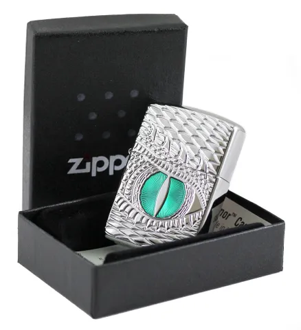 Bật Lửa Zippo 28807 Dragon Eye - Bật Lửa Armor Chạm Khắc Mắt Rồng Ngọc Lục Bảo Bằng Đá Cao Cấp Ấn Tượng