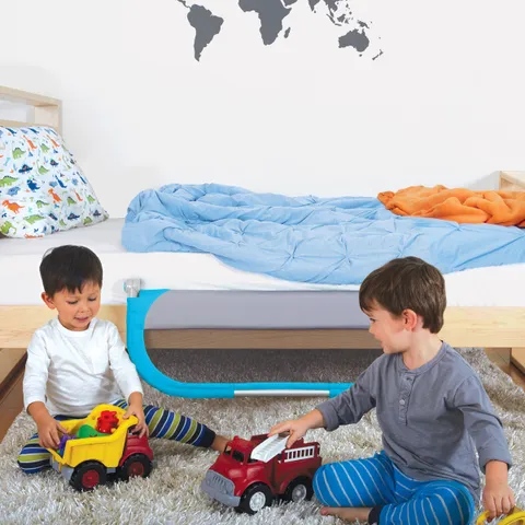 Thanh Chặn Giường Munchkin MK47044 - Bảo Vệ Bé Ngủ An Toàn, Màu Xanh Lơ Tươi Mát, Dễ Dàng Sử Dụng