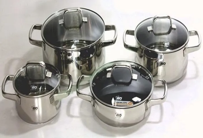 Bộ Nồi Inox 4 Chiếc Cao Cấp Elo Shape Đức - Thiết Kế Tiết Kiệm Năng Lượng, Chịu Nhiệt Tốt, Dễ Dàng Vệ Sinh cho Bữa Ăn Gia Đình
