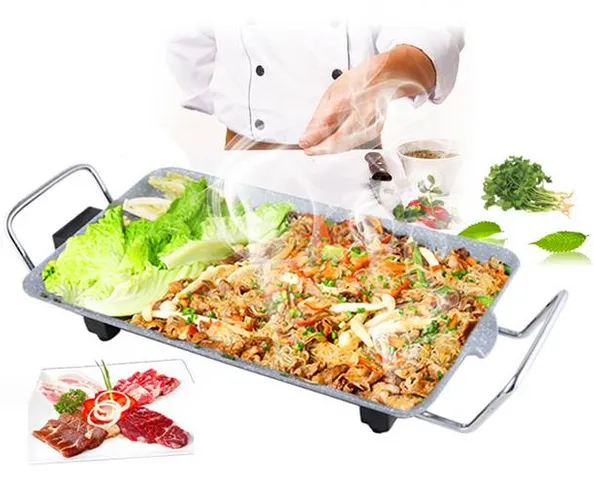 Vỉ Nướng Điện Vntech VN199 Nhỏ Gọn - Chất Liệu Vân Đá Chống Dính, Công Suất 1300W, 5 Mức Nhiệt Độ - Tiện Ích Nấu Nướng Tại Nhà