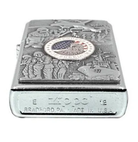 Bật Lửa Zippo 24457 Classic Joined Forces - Biểu Tượng Quân Đội Mỹ Thế Chiến II Mạ Chrome Cứng Cáp, Quà Tặng Độc Đáo
