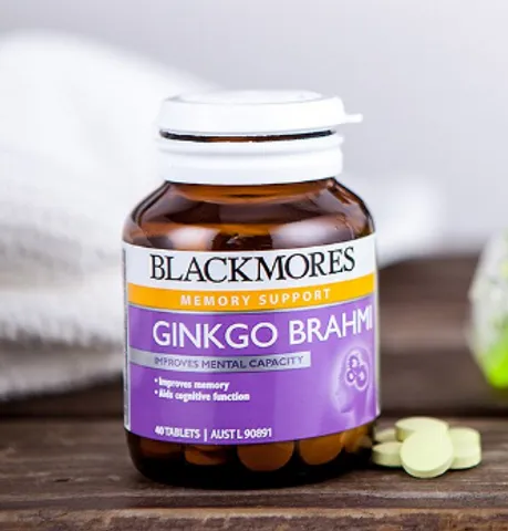 Viên uống Blackmores Ginkgo Brahmi 40 viên - Hỗ trợ trí nhớ và giảm căng thẳng từ Úc, chiết xuất Bạch quả tự nhiên