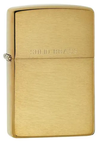 Bật Lửa Zippo 204 Brushed Solid Brass - Bật Lửa Đồng Vàng Xước Văn Ngang, Chính Hãng Mỹ, Chống Gió Tốt, Quà Tặng Độc Đáo