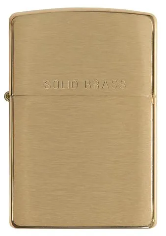 Bật Lửa Zippo 204 Brushed Solid Brass - Bật Lửa Đồng Vàng Xước Văn Ngang, Chính Hãng Mỹ, Chống Gió Tốt, Quà Tặng Độc Đáo