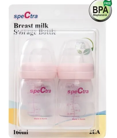 Bộ 2 Bình Trữ Sữa Spectra An Toàn Không BPA - Thiết Kế Nhỏ Gọn, Tiết Kiệm Diện Tích, Dung Tích 160ml - Lưu Trữ Sữa Mẹ Thoải Mái