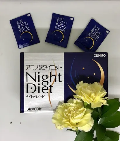 Viên uống giảm cân ban đêm Night Diet Orihiro - Hỗ trợ cải thiện cân nặng hiệu quả cho nam nữ, 60 gói, bổ sung axit amin và vitamin cần thiết