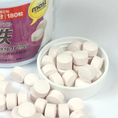 Viên sắt acid folic Orihiro Most Chewable Iron Nhật Bản - Bổ sung sắt cho phụ nữ mang thai và trẻ em từ 3 tuổi trở lên, 180 viên dễ nhai.