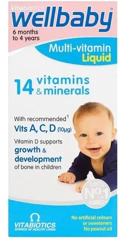 Siro Wellbaby Multivitamin 150ml - Vitamin tổng hợp cho bé từ 6 tháng đến 4 tuổi, bổ sung 14 vitamin và khoáng chất chính hãng Anh Quốc.