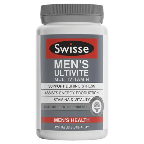 Viên uống vitamin tổng hợp cho nam Swisse Men’s Ultivite Multivitamin 120 viên - Bổ sung dinh dưỡng, hỗ trợ sức khỏe, năng lượng cho nam giới