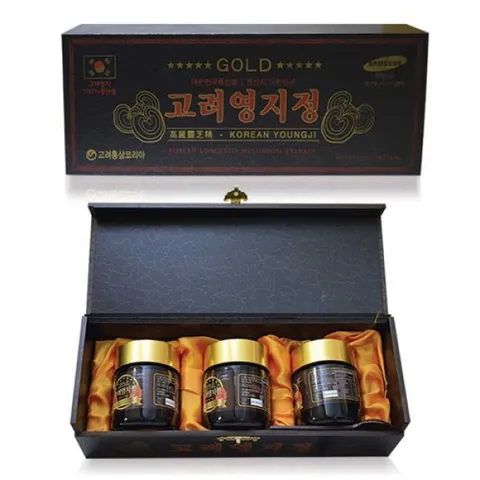 Cao linh chi GOLD Korean Youngji hộp gỗ đen Hàn Quốc - Tăng cường trí nhớ, sức khỏe, hỗ trợ phục hồi năng lượng cho mọi lứa tuổi