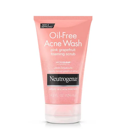 Sữa Rửa Mặt Neutrogena Oil Free Acne Wash 198ml - Tẩy Da Chết và Kiểm Soát Dầu với Chiết Xuất Bưởi - Dành Cho Da Dầu Mụn