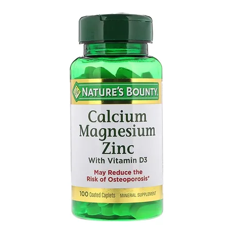Viên uống Nature's Bounty Calcium Magnesium Zinc With D3 - Hỗ trợ xương khớp chắc khỏe, chứa Canxi, Magie, Kẽm và Vitamin D3, 100 viên