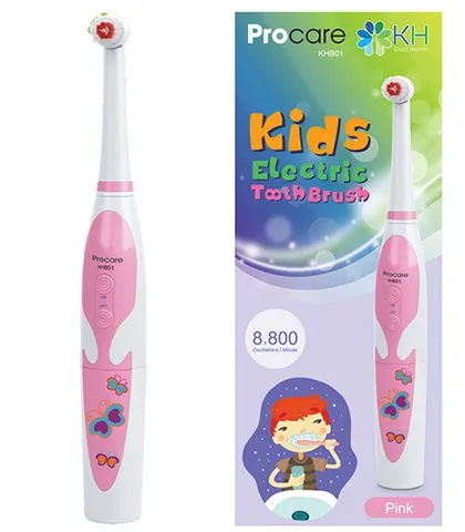 Bàn Chải Điện Đánh Răng Cho Bé Procare KHB01 - Bảo Vệ Nướu, Làm Sạch Răng Tối Ưu, Dành Cho Trẻ Em 3-9 Tuổi, Màu Hồng Ngộ Nghĩnh