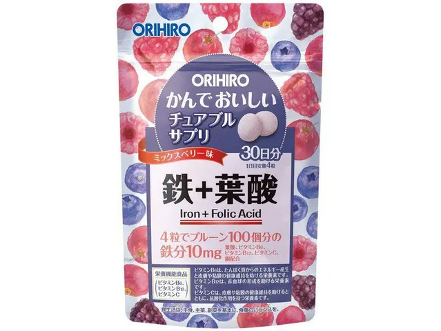 Viên ngậm bổ sung sắt và axit folic Orihiro Nhật Bản - Hỗ trợ sức khỏe cho bà bầu và trẻ em, phòng ngừa thiếu máu hiệu quả