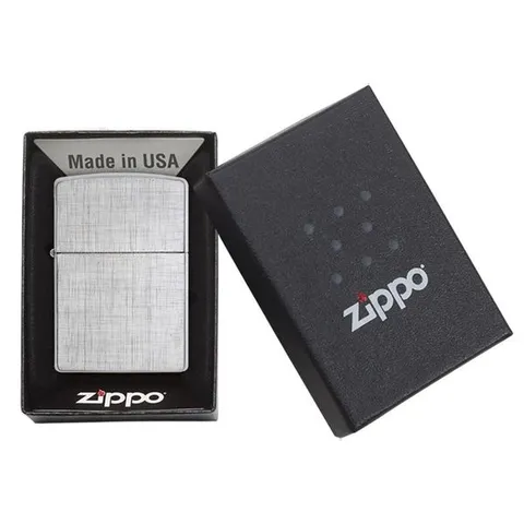 Bật Lửa Zippo Linen Weave 28181 Mạ Chrome Vân Xước - Thiết Kế Đặc Biệt, Sang Trọng và Chất Lượng Cao