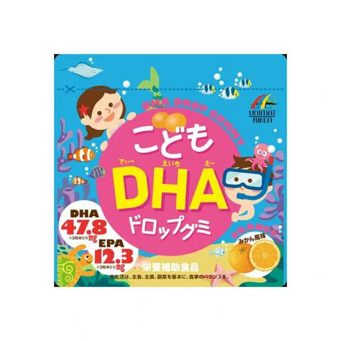 Kẹo Bổ Sung DHA Unimat Riken Nhật Bản - Kẹo Dinh Dưỡng Hỗ Trợ Phát Triển Não Bộ Cho Bé - Hương Vị Đào và Cam Thơm Ngon