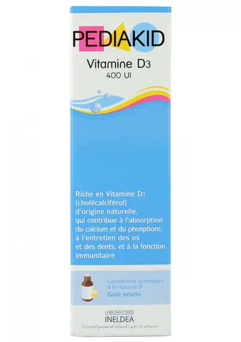 (Hàng nhập khẩu) Pediakid Vitamin D3 20ml - Siro bổ sung Vitamin D tự nhiên cho trẻ