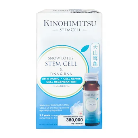 Nước Uống Hỗ Trợ Làm Đẹp Da Kinohimitsu Stem Cell Drink - Collagen Từ Thiên Nhiên, Tái Tạo Da Trẻ Trung, 2 Chai 50ml