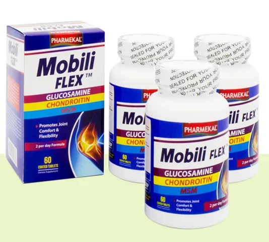 Viên Uống Hỗ Trợ Cải Thiện Xương Khớp Pharmekal Mobili Flex 60 Viên - Bổ Sung Glucosamine Giúp Khớp Linh Hoạt, Giảm Đau Nhức