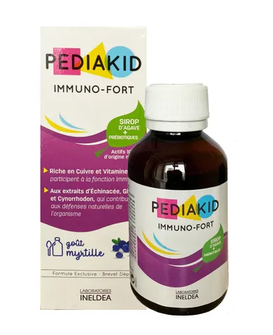 Siro Pediakid Immuno - Fort 125ml Tăng Cường Miễn Dịch Cho Bé, BỔ SUNG Vitamin C, Hương Vị Việt Quất, Đến Từ Pháp