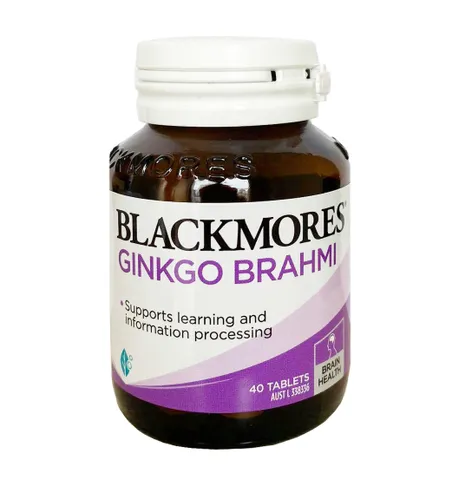 Viên uống Blackmores Ginkgo Brahmi 40 viên - Hỗ trợ trí nhớ và giảm căng thẳng từ Úc, chiết xuất Bạch quả tự nhiên