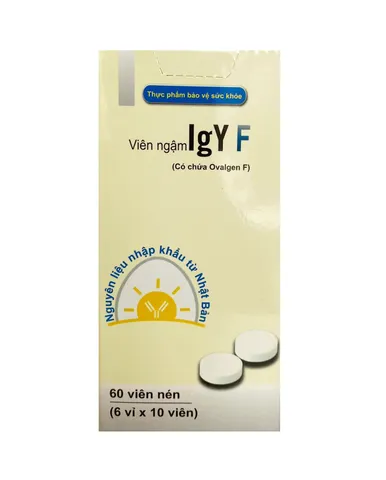 Viên Ngậm Tăng Cường Sức Đề Kháng IgYGate F - Hỗ Trợ Miễn Dịch Cho Trẻ Em và Phụ Nữ Mang Thai - Hộp 60 Viên