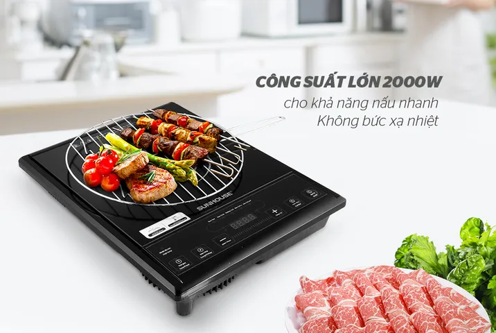 Bếp Hồng Ngoại Cơ Sunhouse SHD6004 - 5 Chế Độ Nấu, Tiết Kiệm Điện, Mặt Kính Cường Lực Siêu Bền, Chịu Nhiệt 800°C