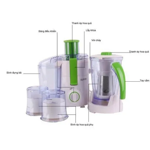 Máy Ép Trái Cây Đa Năng Supor ZS40VN-250 - Thiết Bị Gia Dụng 4 Cối, Ép Nhanh Chóng, Dễ Dàng Sử Dụng, Lưỡi Dao Chất Lượng Cao