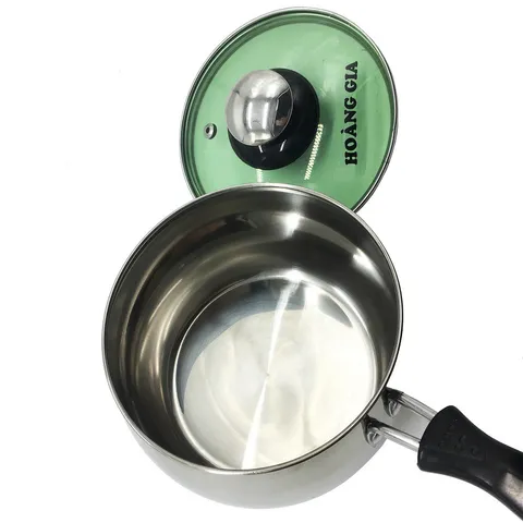 Nồi Nấu Bột Inox Hoàng Gia 2 Đáy 12cm - Nồi Quấy Bột An Toàn Cho Bé, Chất Liệu Inox 304 Chịu Nhiệt Cao, Tiện Dụng Trên Mọi Loại Bếp