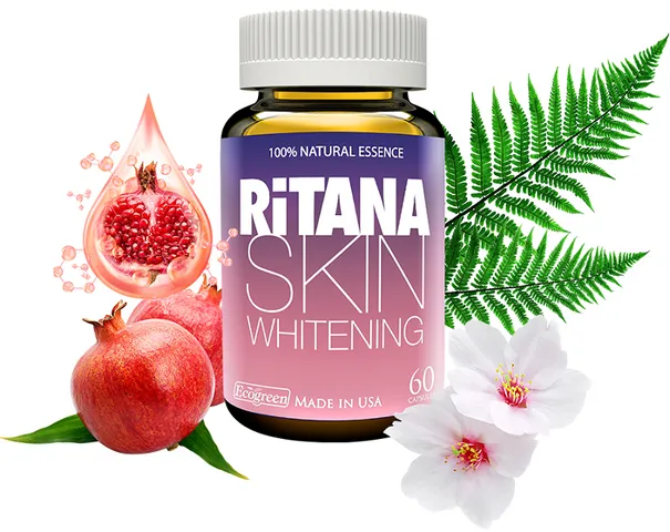 Viên uống hỗ trợ trắng da Ritana Skin Whitening - Sản phẩm công nghệ Mỹ, tinh chất tự nhiên giúp da trắng sáng, mờ sạm nám hiệu quả.
