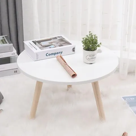 Bàn Trà Chân Gỗ Sồi Màu Trắng Hiện Đại - Thiết Kế Đơn Giản, Sang Trọng cho Không Gian Nhỏ Gọn, Phù Hợp Nội Thất Thời Thượng