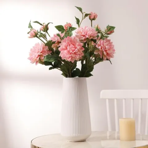 Bình Hoa Gốm Sứ Bát Tràng Họa Tiết Sọc Nổi Màu Pastel - Trang Trí Nhà Cửa Tối Giản Sang Trọng, Phong Cách Hiện Đại