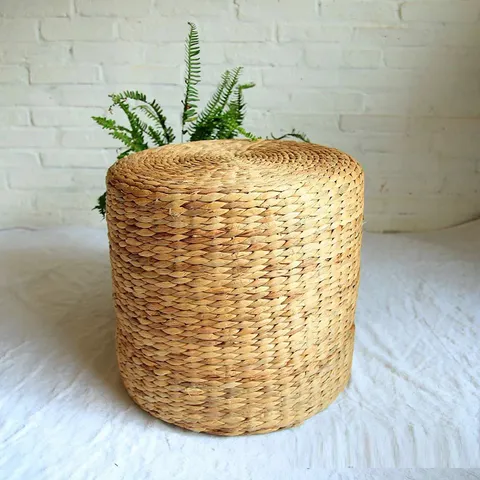 Đôn Lục Bình Đan Thủ Công Trang Trí Phòng Khách - Ghế Ngồi Bàn Để Đồ Tự Nhiên 40cm x 40cm, Thẩm Mỹ Cao và Thân Thiện Môi Trường
