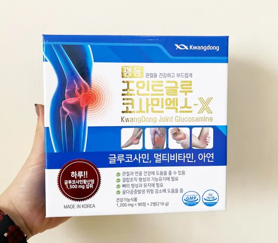 Viên uống Glucosamine Kwangdong Hàn Quốc - Hỗ trợ xương khớp, tăng cường độ dẻo dai, phục hồi chấn thương thể thao, dễ uống 180 viên