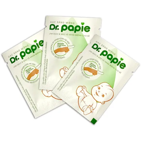 Gạc Răng Miệng Dr.Papie cho Bé - Vệ Sinh Răng Miệng Sơ Sinh, Ngừa Sâu Răng, Tiện Lợi, Hộp 30 Gói