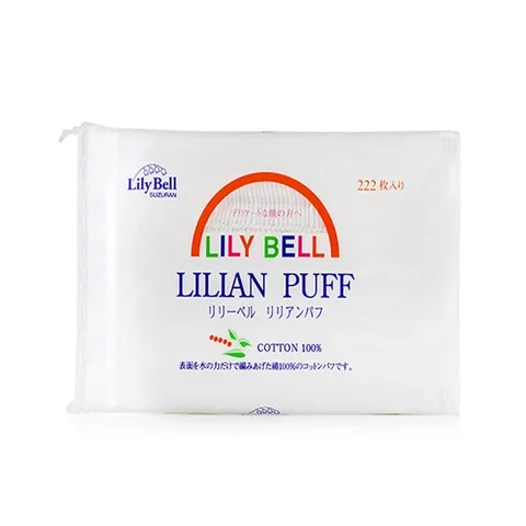 Bông Tẩy Trang Lily Bell Suzuran - Gói 222 Miếng Cotton 100% Nhật Bản, Làn Da Sạch Mịn và Khô Thoáng